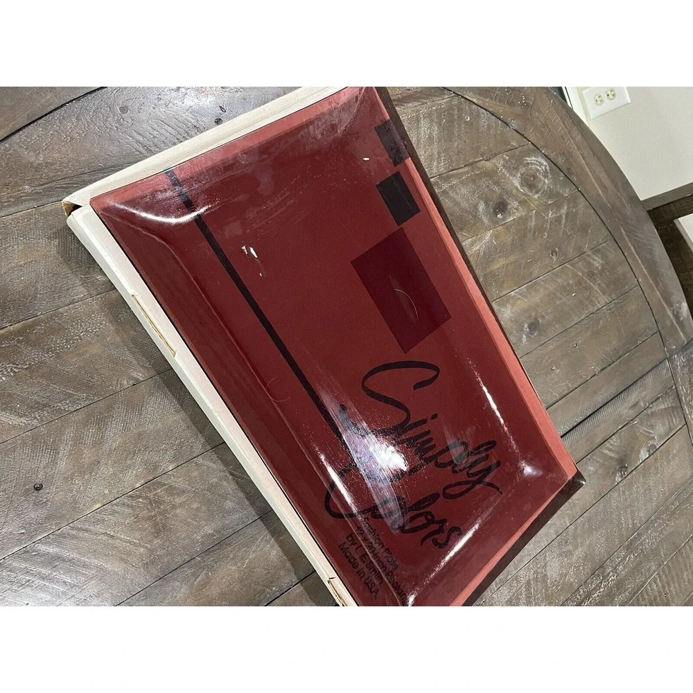 L.E.‎ Smith Simply Colors Maroon Red Glass Rectangle Serving Platter
